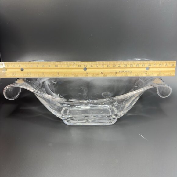 Heisey Glass Scroll Droop End Wing Oval Centerpiece Bowl Manganese 365nm UV Glow - Picture 5 of 16